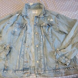 Mens Old Navy distressed Jean jacket